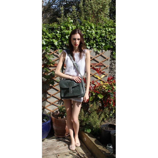 Satchel Single Buckle Charcoal Leather